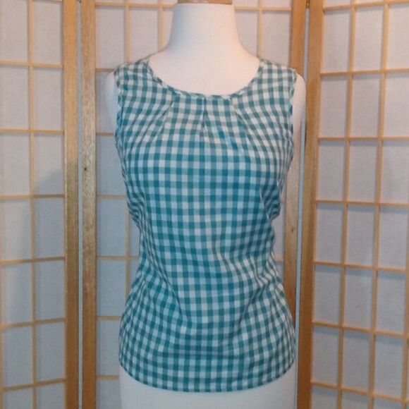 Talbots SmPet Sleeveless Gingham Top - Picture 5 of 12